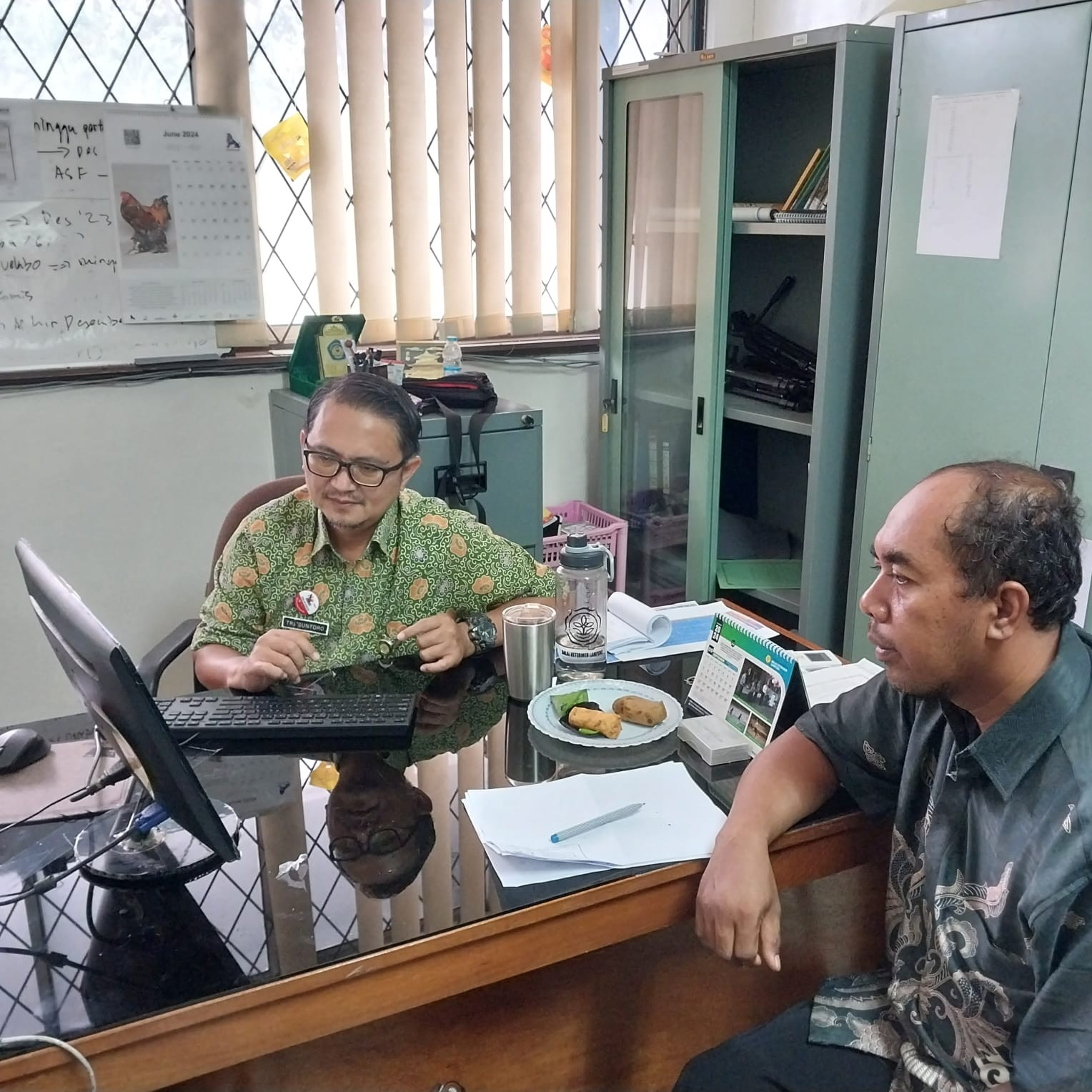 Kunjungan Dinas Tanaman Pangan, Hortikultura, dan Peternakan Kabupaten Muara Enim ke Balai Veteriner Lampung