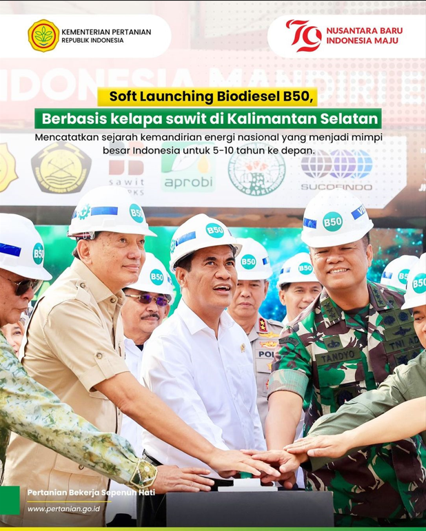 Indonesia dengan diluncurkannya Biodiesel B50