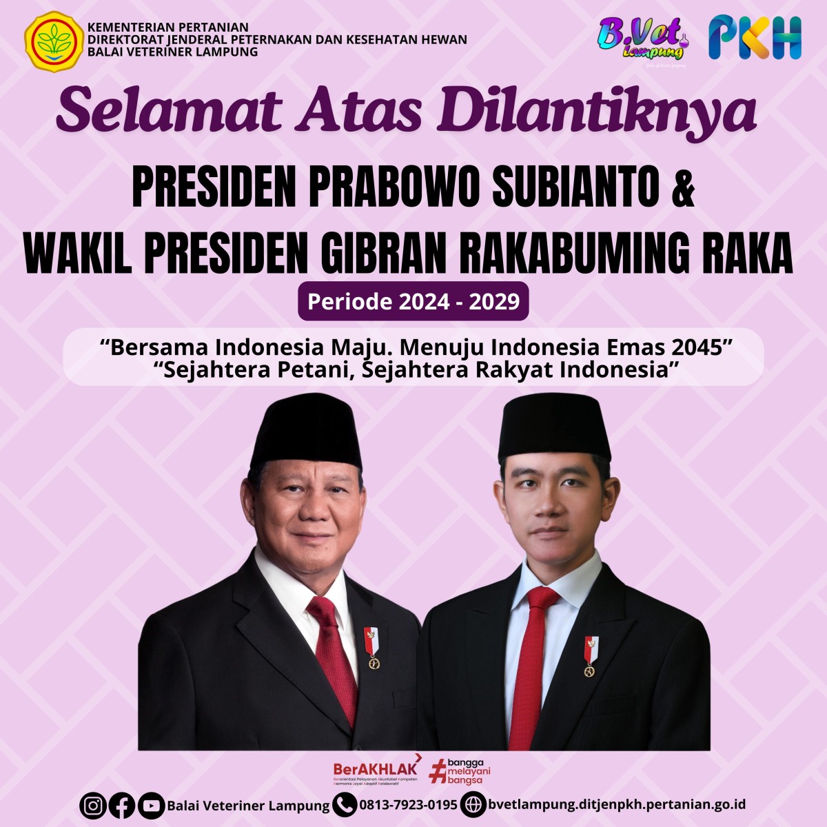 Selamat Atas Pelantikan Presiden dan Wakil Presiden periode 2024-2029