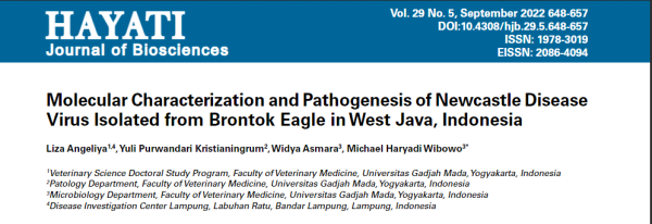Molecular Characterization and Pathogenesis of Newcastle DiseaseVirus Isolated from Brontok Eagle in West Java, Indonesia